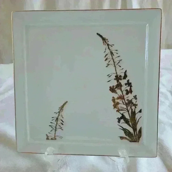 Bernardaud- Vegetal Gold Square Plate - Picture 1 of 5